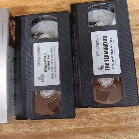 The Terminator Collection VHS T2 James Cameron Schwarzenegger Furlong  sci fi VG - Picture 8 of 9